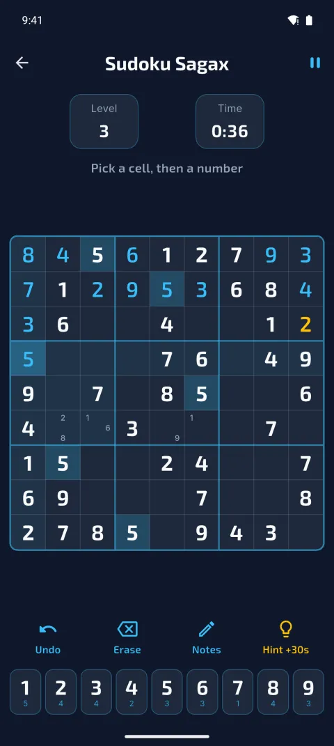 Sudoku Sagax gameplay